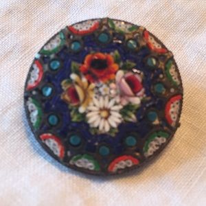 Antique Italian mosaic brooch